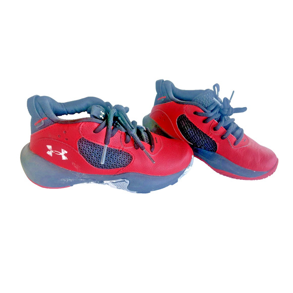 Under Armour Boys Lockdown 6 3025618-600 Red Basketball Shoes Sneakers 13.5K - Picture 1 of 7